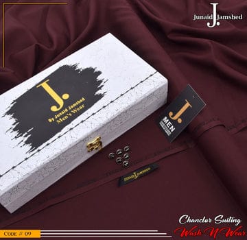 J. Premium Wash N Wear With Luxury Box & Bag  ( Mehroon )